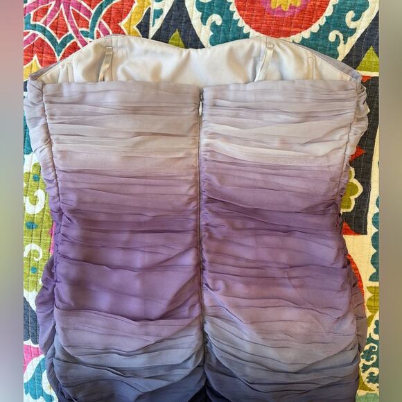 INC International Concepts Putple Ombre Strapless Prom Homecoming Size: 2 Petite - Picture 4 of 5
